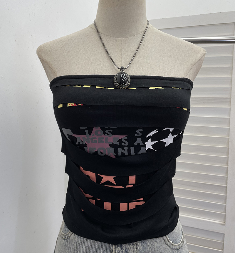 Bardot Cutout Patterned Bandeau Vest