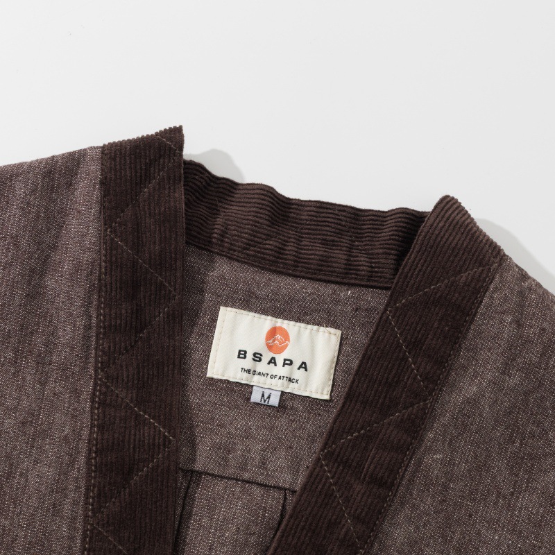 Oversized Cotton Blend Cardigan Jacket Featuring Contrast Patch