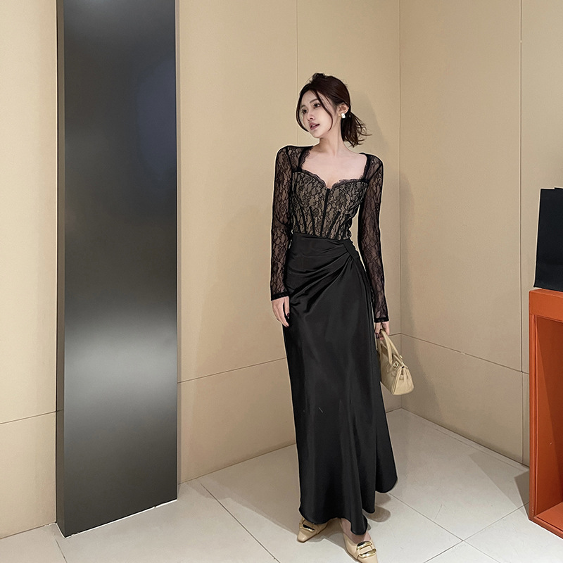 U-Neck Pencil Polyester Dress