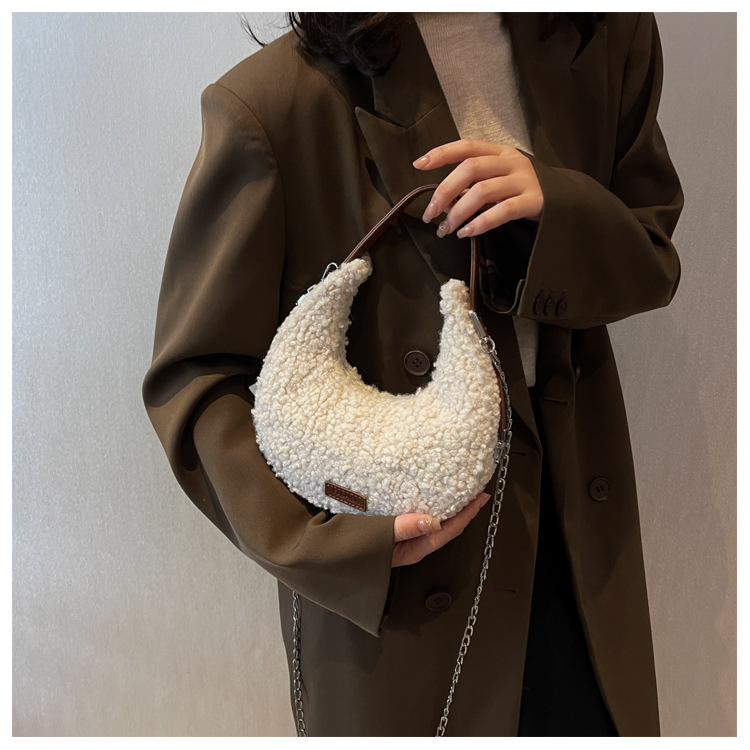 Fashion Faux Wool Fur Bags for Women Shoulder Bag Tote Crossbody Female Handbag