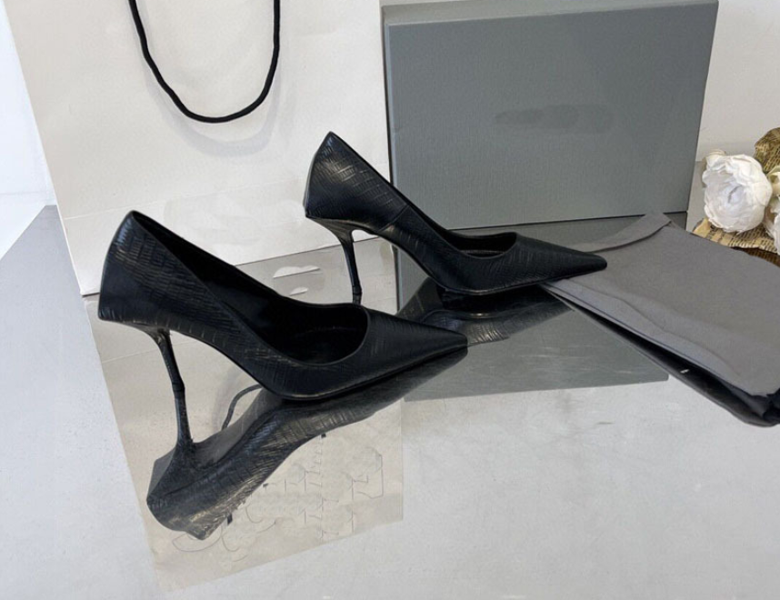 Office Ladies High Heels Genuine Leather High End Brand New Shoes Female Sexy Pointy toe Basic Pumps Shoes Women