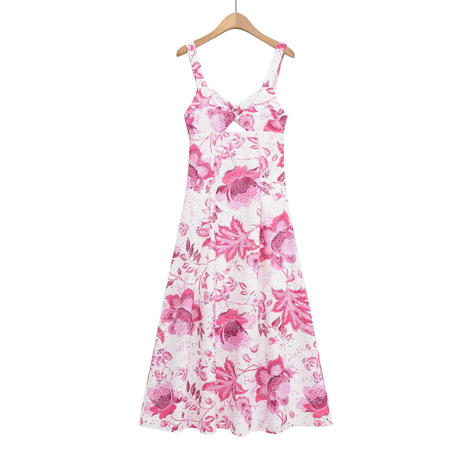 Women's Fashion Hollow-out Embroidery Print Dress