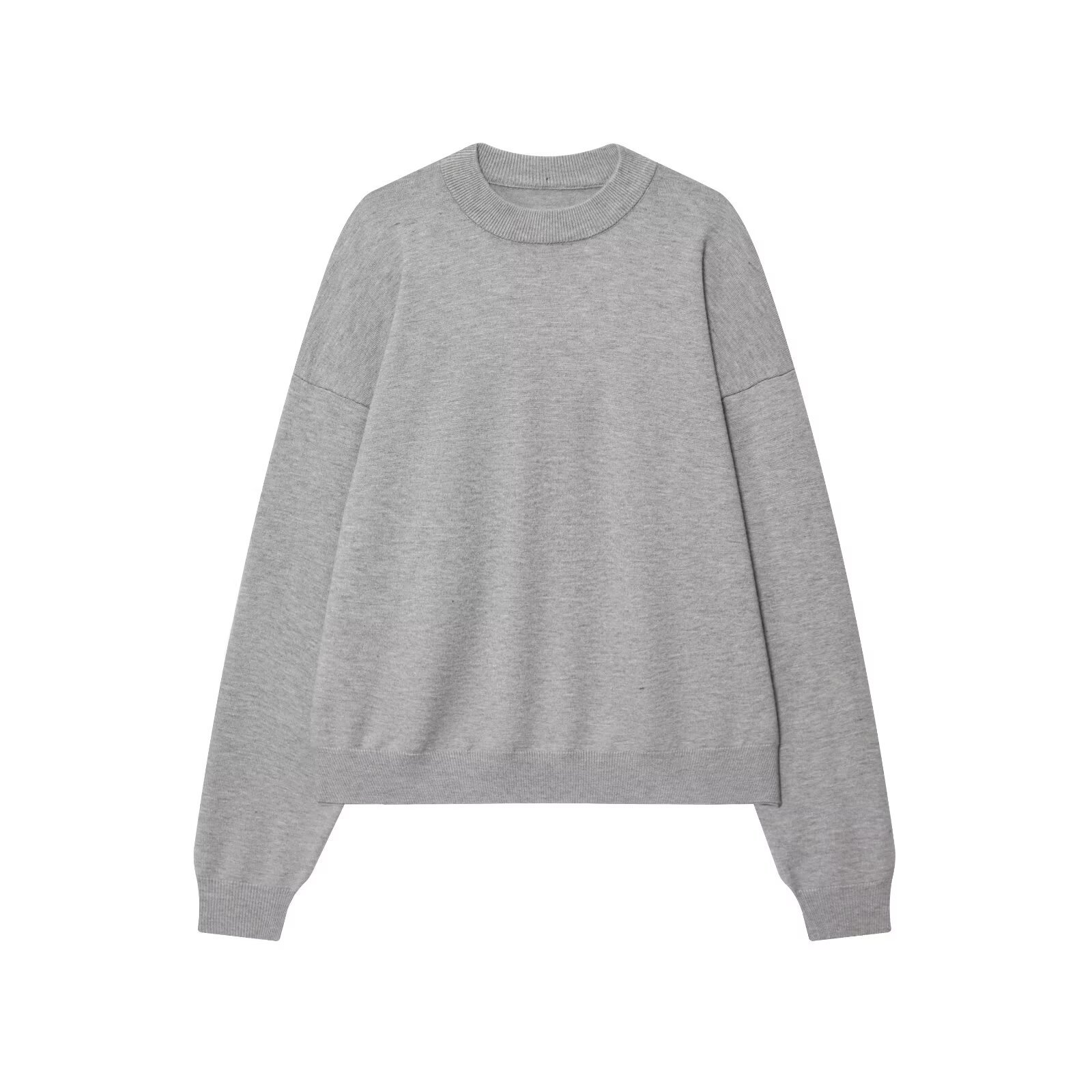 Ladies Plain Bicolor Long Sleeve Cotton Sweatshirt