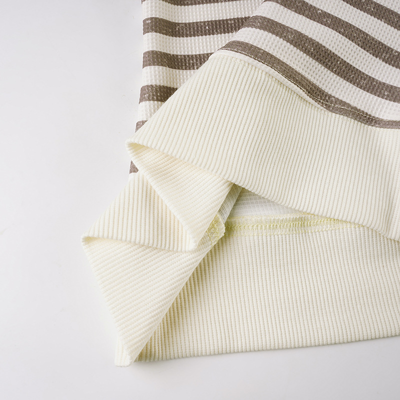 Fitted Urban Contrast Bands Waffle Sweater