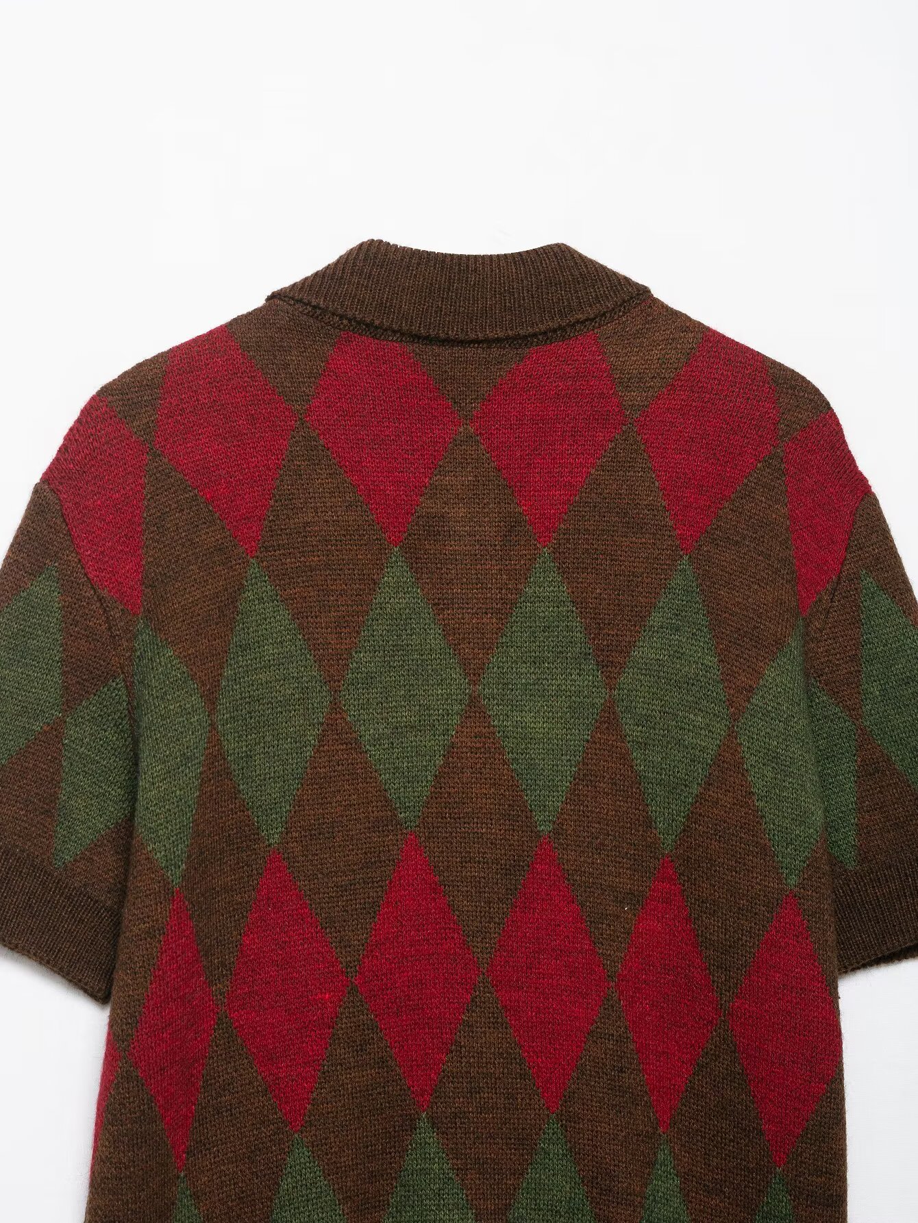 Ladies' Plaid Button Front Full Sleeve Sweater