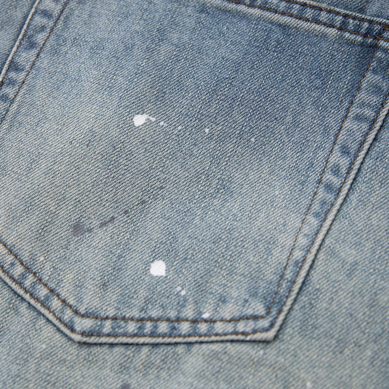 Splatter Paint Graffiti Loose Casual Washed Distressed Jeans