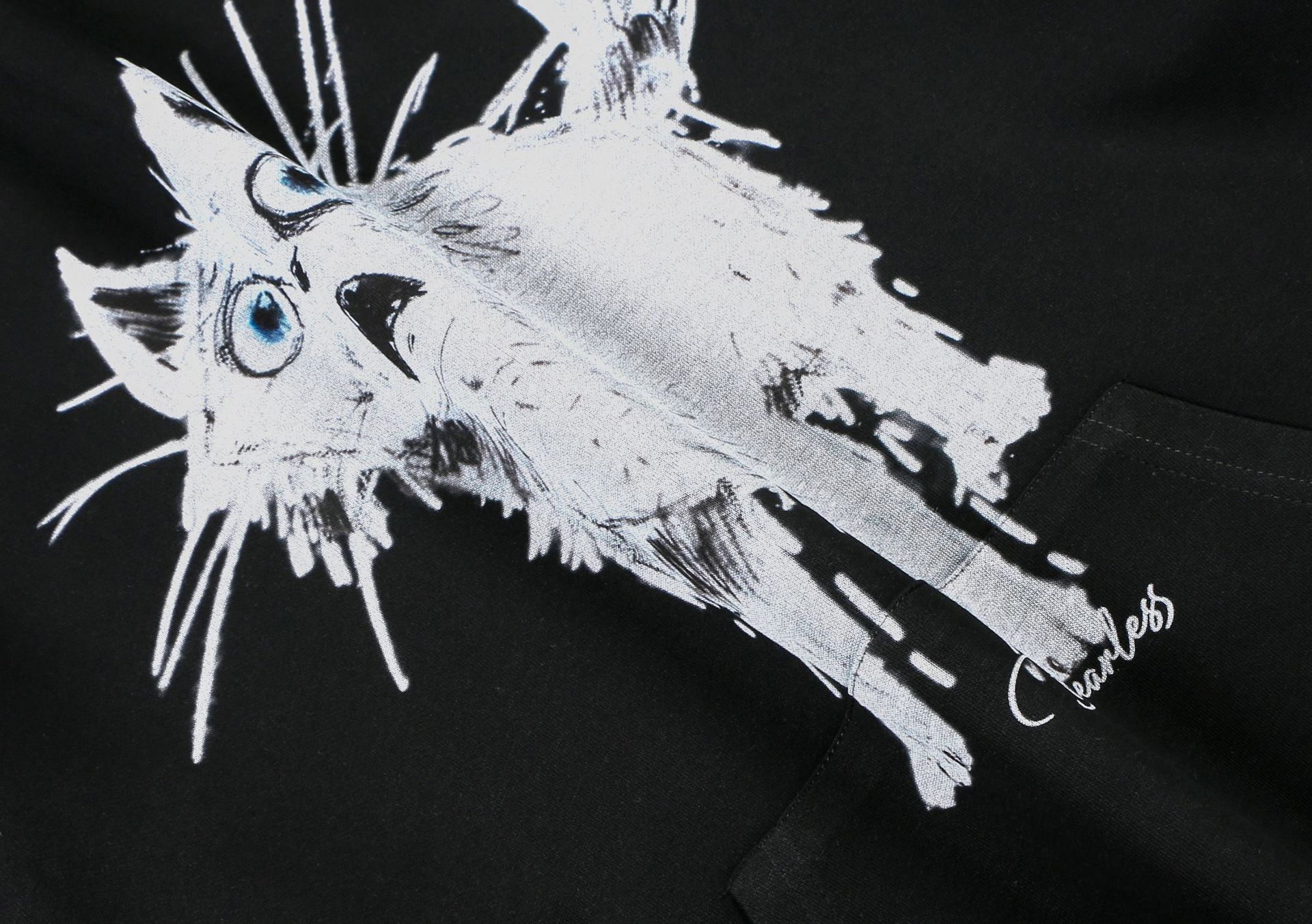 Oversized Streetwear Feline Print Hoodie