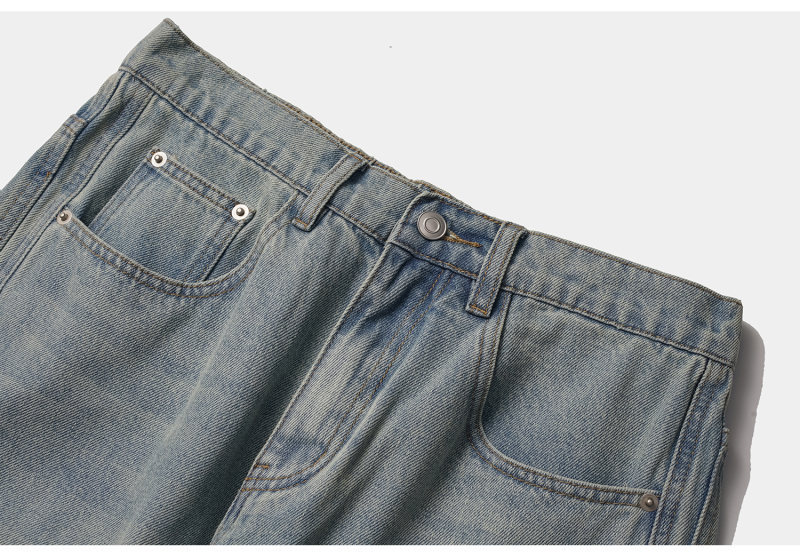 Relaxed Straight Leg Wide Leg Jeans Men Casual Pants