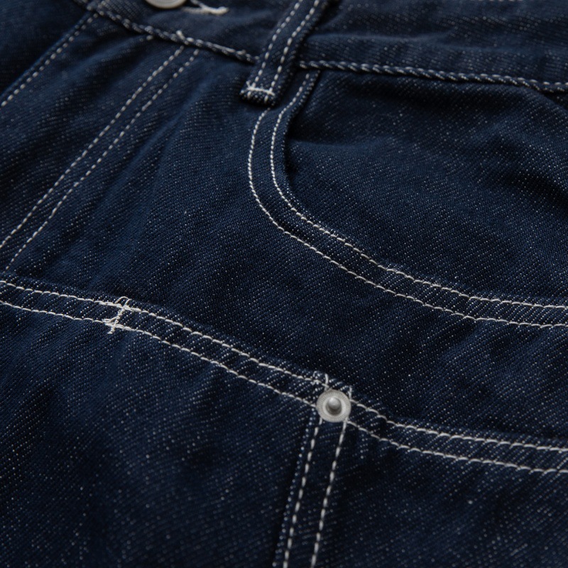 Denim Cargo Pants Men High Street Fashion Loose Wide Leg Casual Trousers