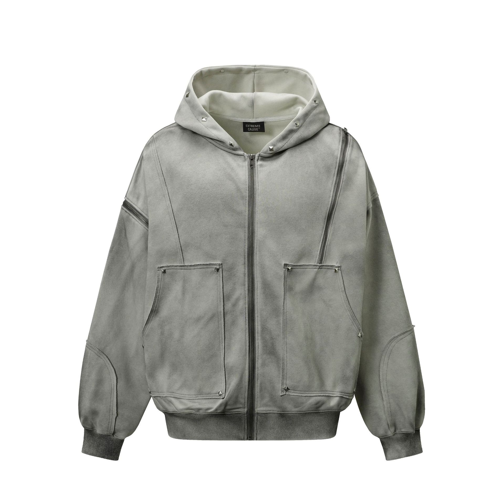 American Vintage Loose Fit Zipper Front Hoodie