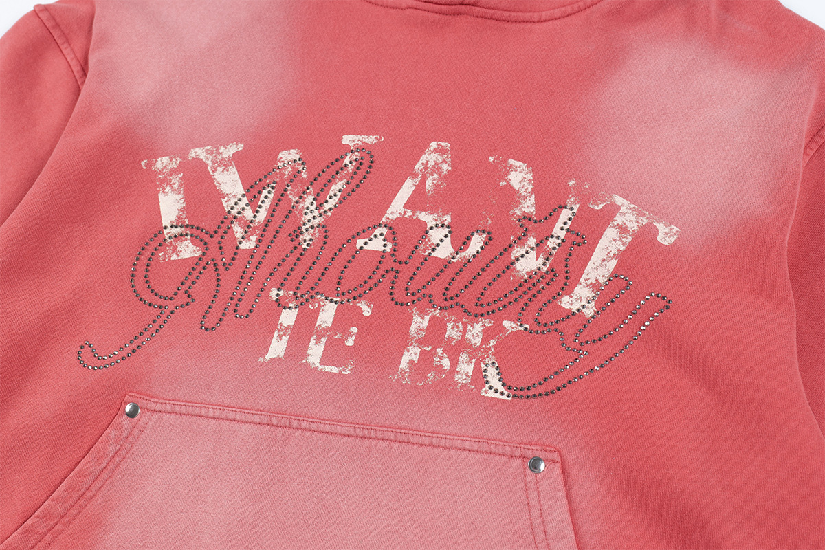 Man's American Retro Cotton Hoodie
