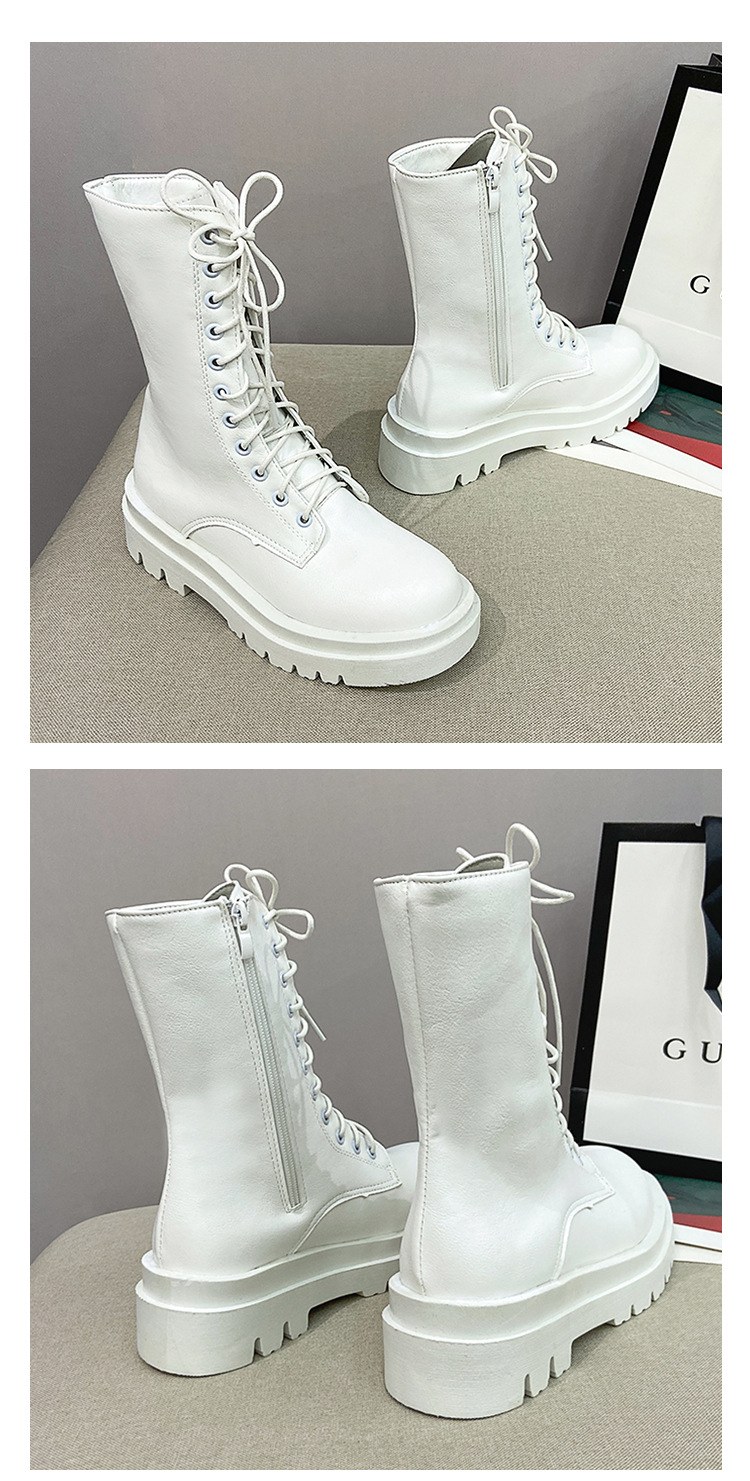 Autumn and Winter British Style New Knight Martin Boots Women's Over Knee Thick Bottom Zipper Mid length Boots Single Boots Women's