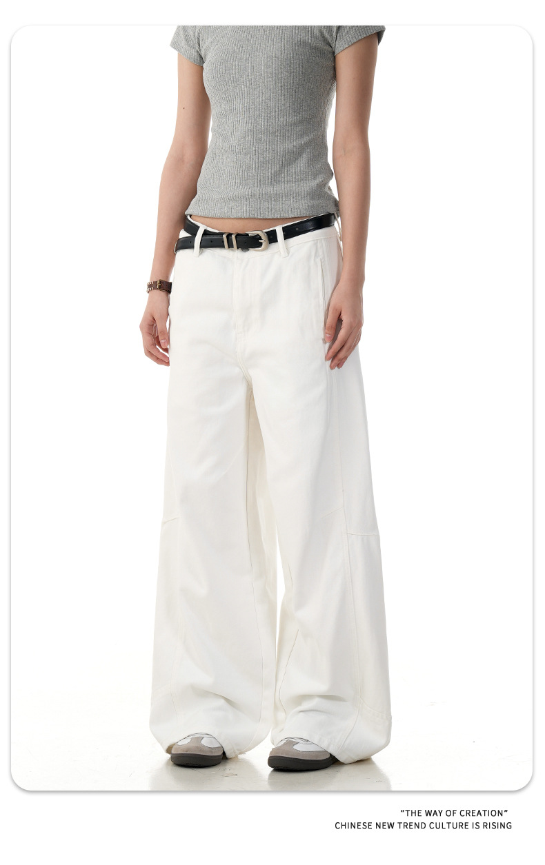 Loose Workwear Casual Pants for Men and Women Design Sense Loose Wide-Leg Straight Trousers
