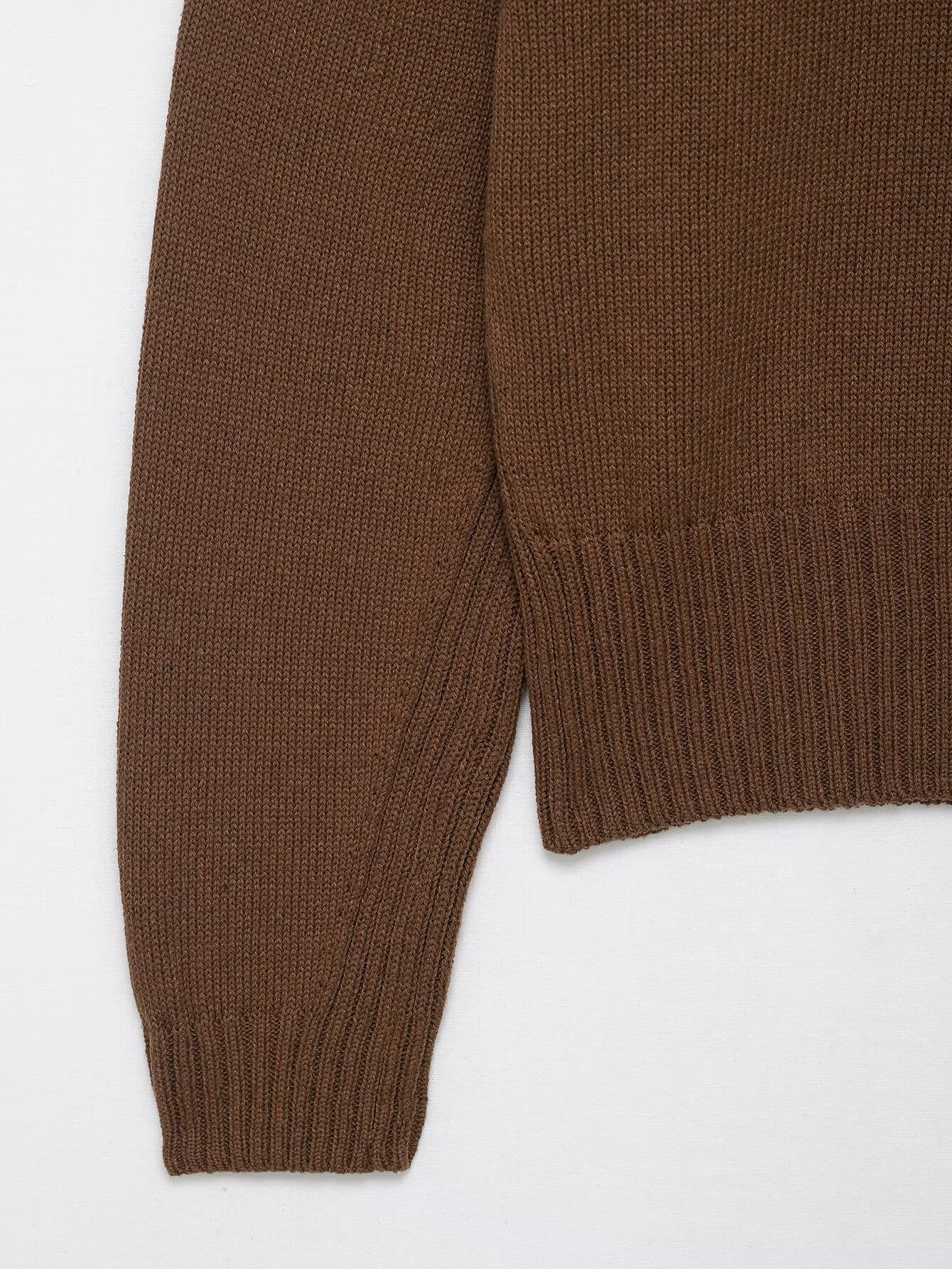 Ladies Solid Color Plunge Sweater