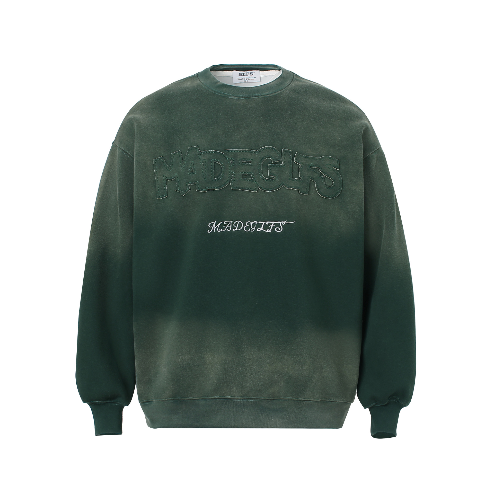 Menswear Oversized Acid Wash Ombre Embellished Hoodie