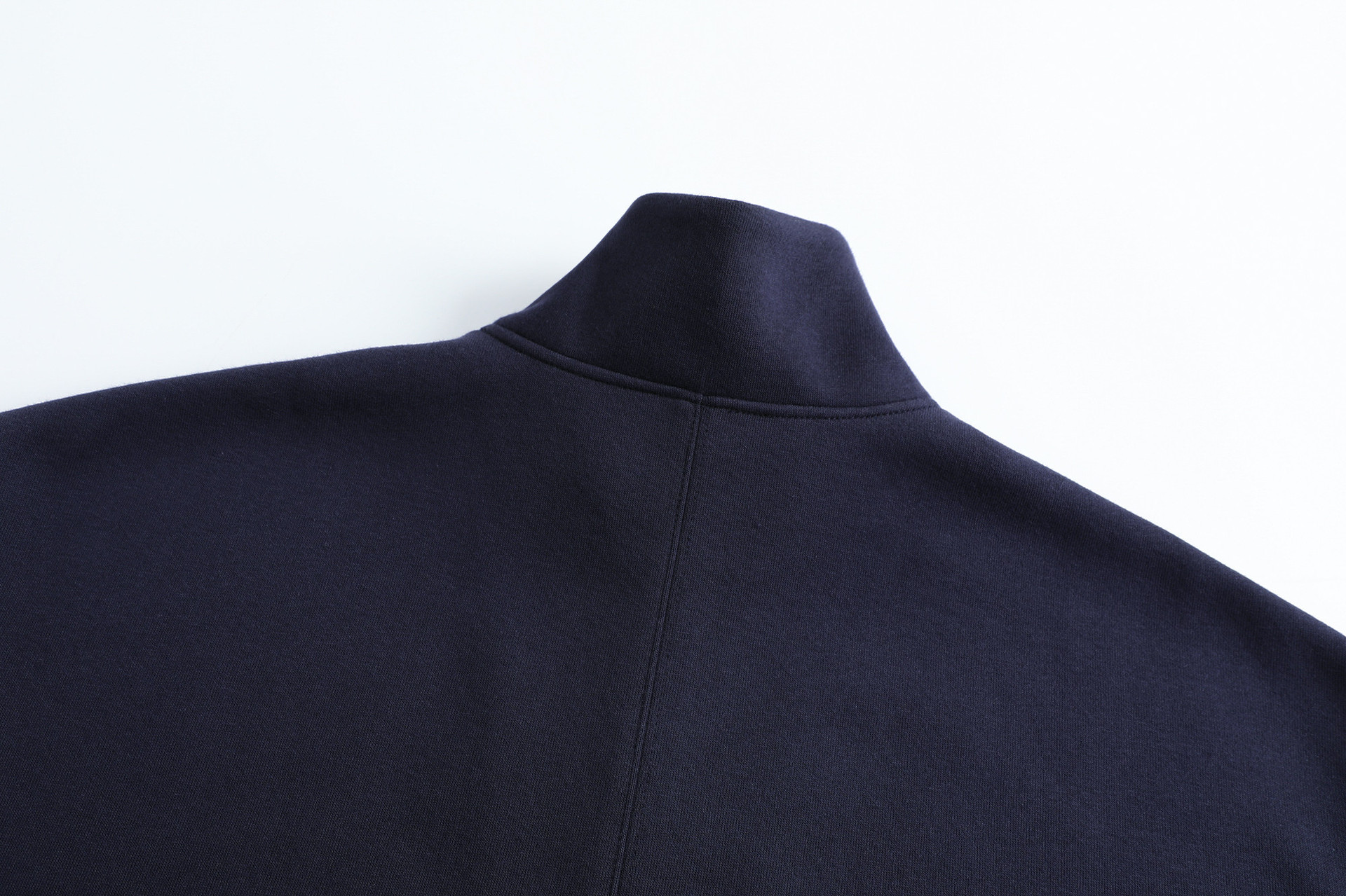 Cotton High Neck Checked Pieced Double-Layer Zipper Hoodie
