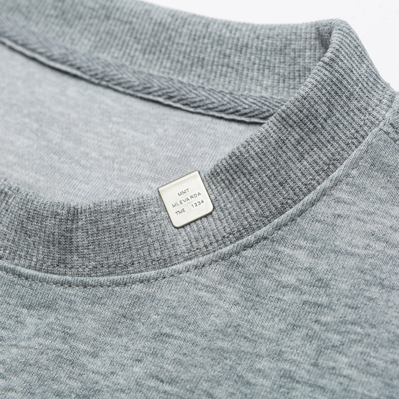 Cotton Blend Oversized Crew Alphabet Hoodie Long Sleeve