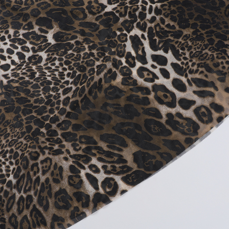 Hooded Sleeveless Leopard Print Open Back Polyester Dress