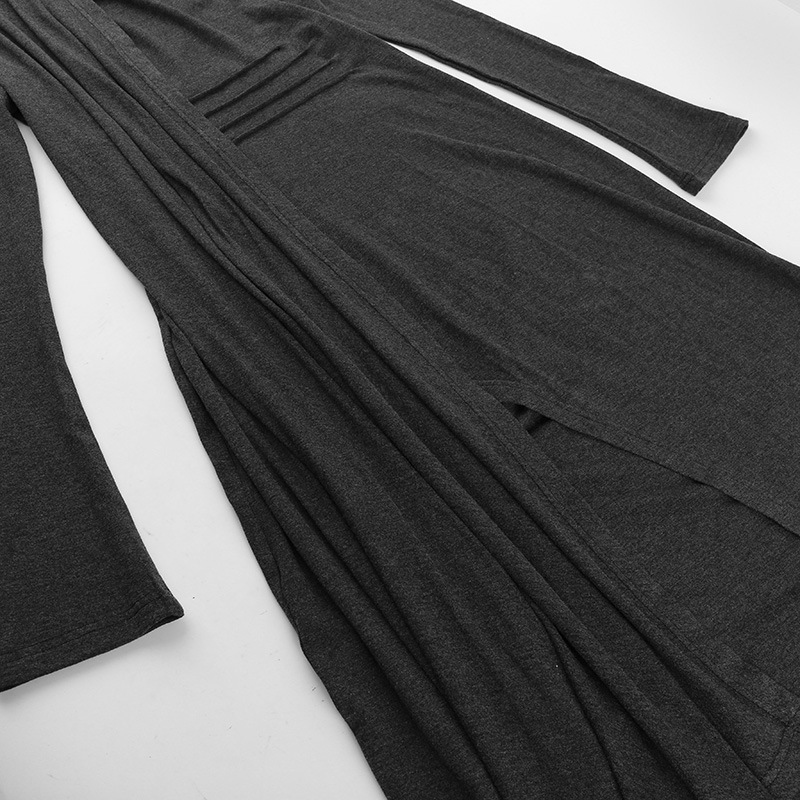 Mock Neck Full Sleeve Slit Fitted Dress