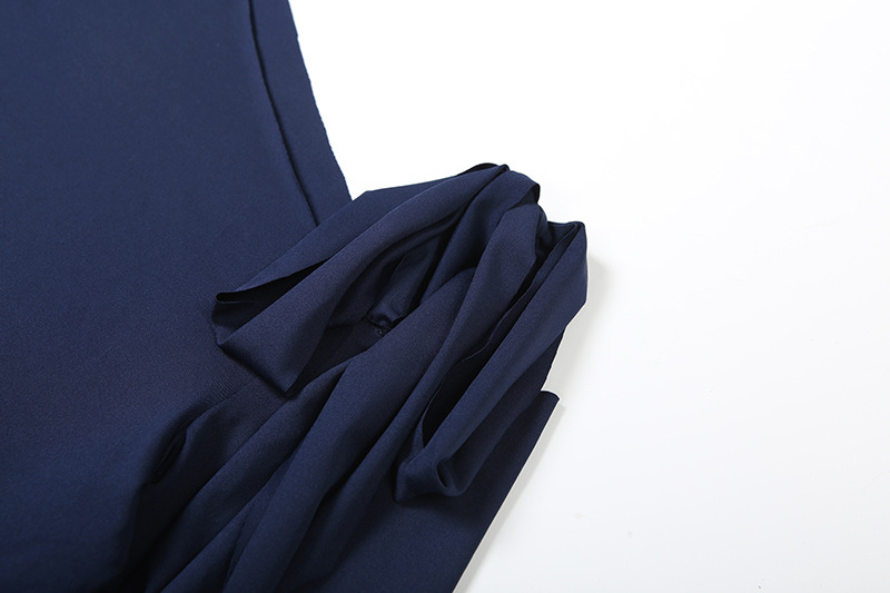 Asymmetric Drape Bodycon Side Split Extended Sleeve Dress