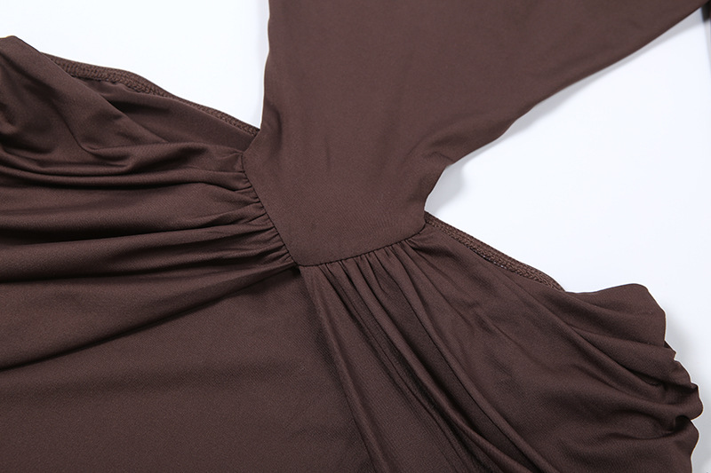 Scoop Bold Cutout Thigh-High Split Wrist-Length Sleeve Dress