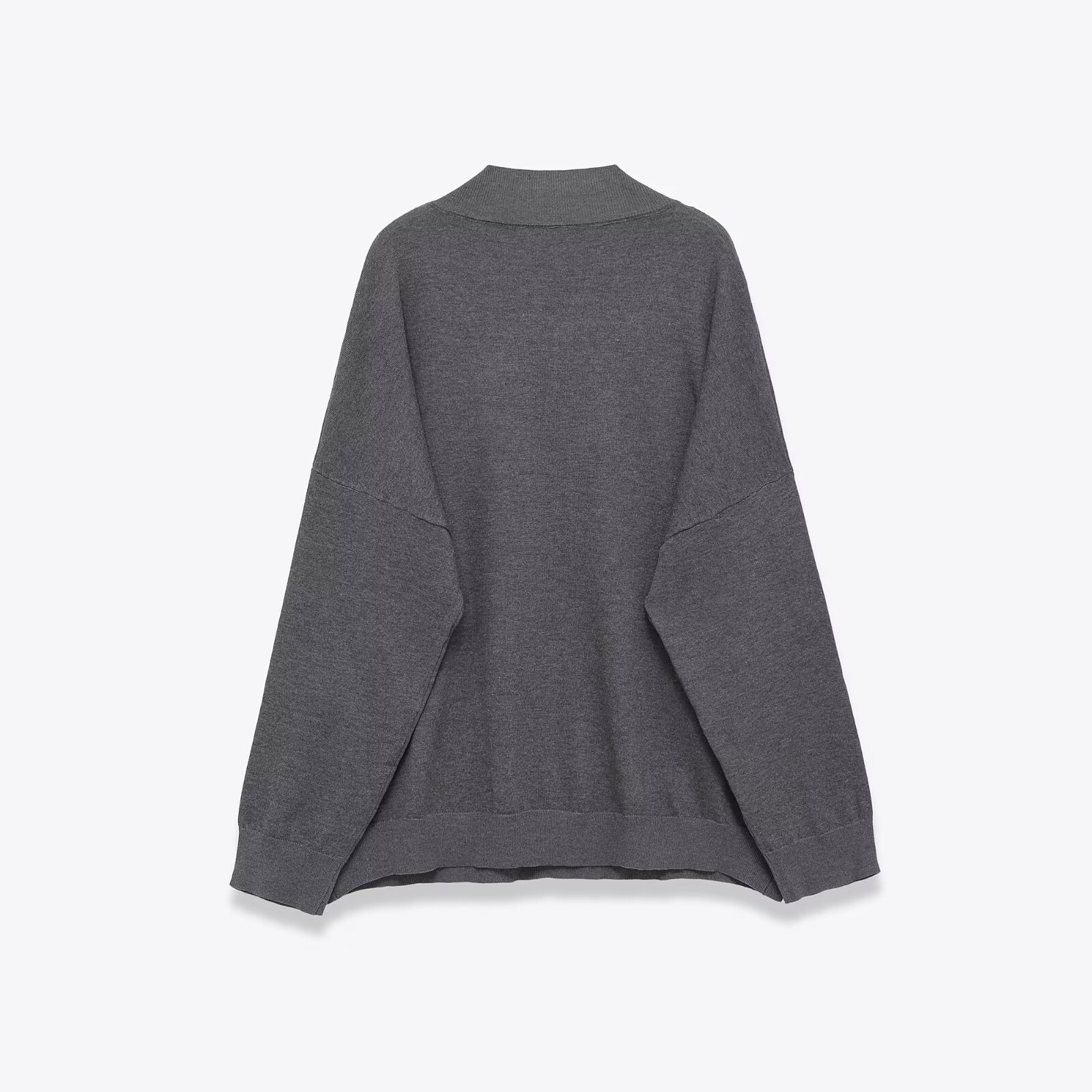Plain Oversized Vee Neck Knitted Sweater