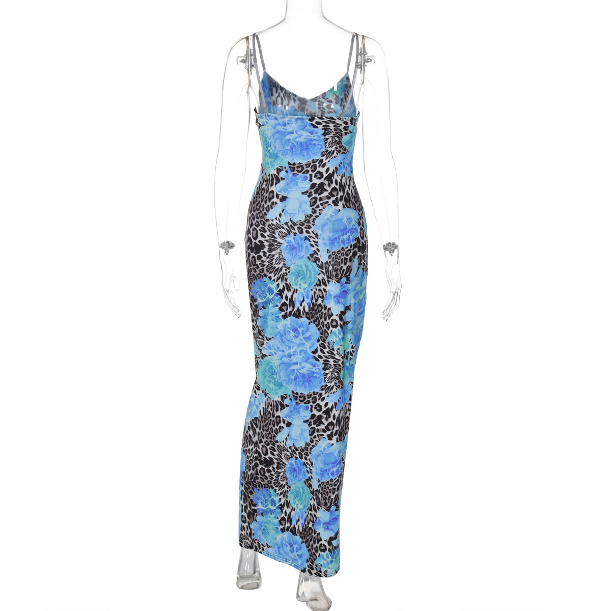 Women's Long Dress Street Style Temperament Fitted Printed Design Strapless Dress