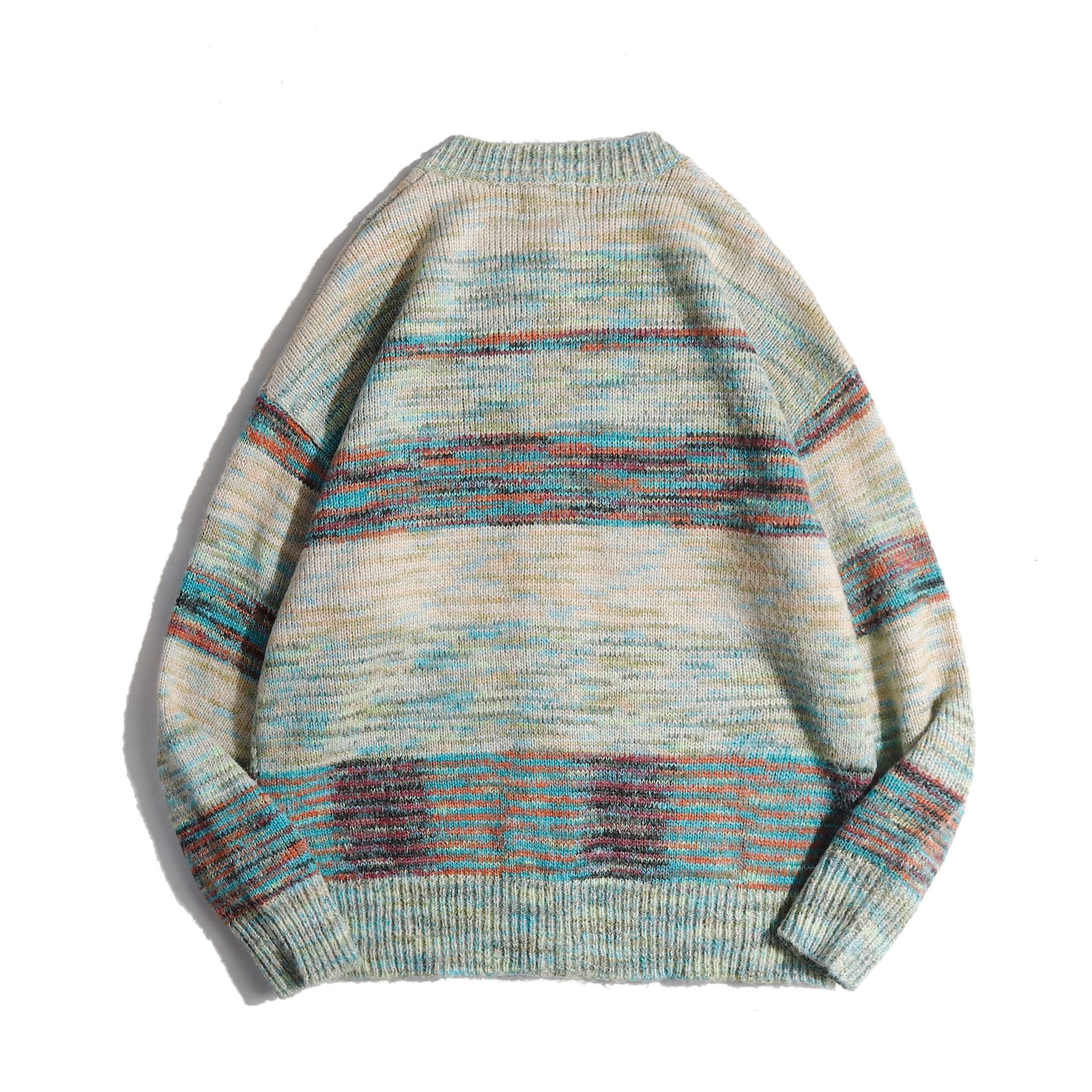 Japanese Color Block Long Sleeve Loose Sweater