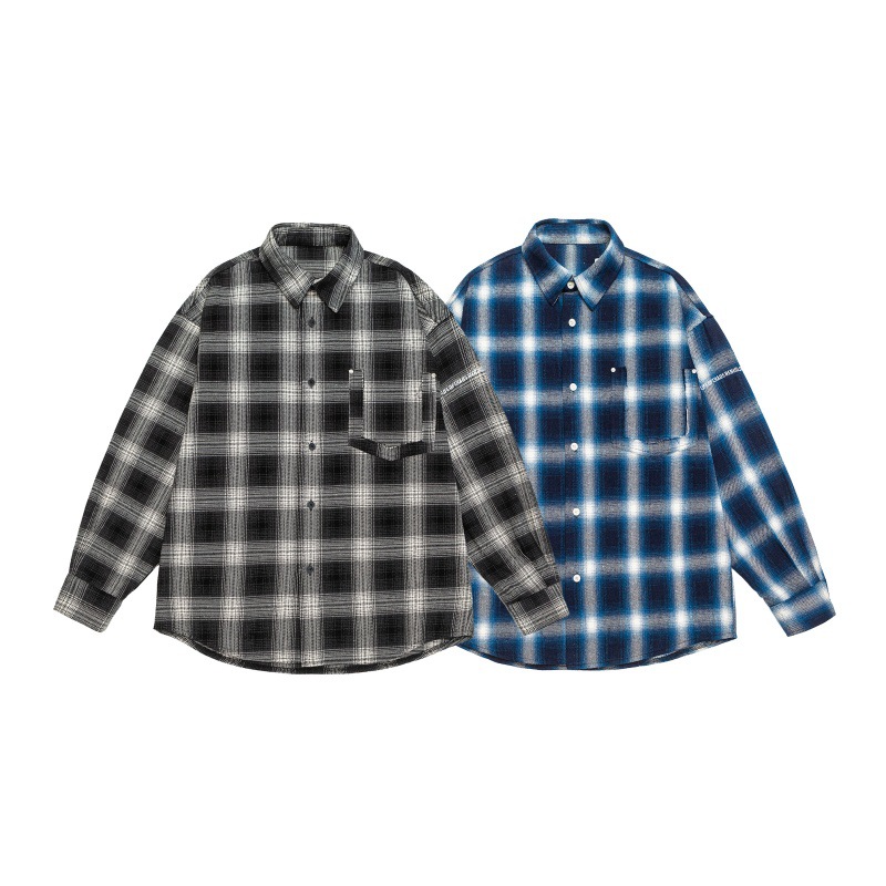 Men's Oversized Check Cotton Blend Shirt