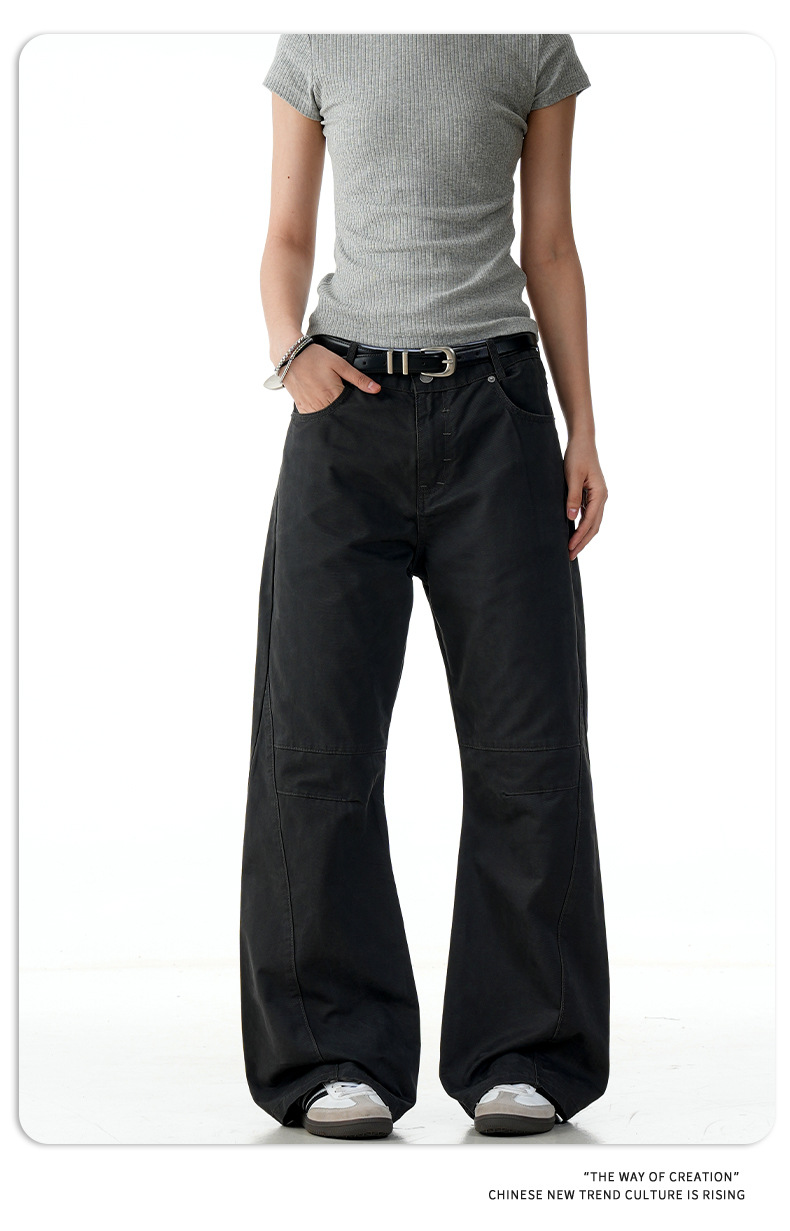 Carbon Grey Flared Denim Pants for Men and Women