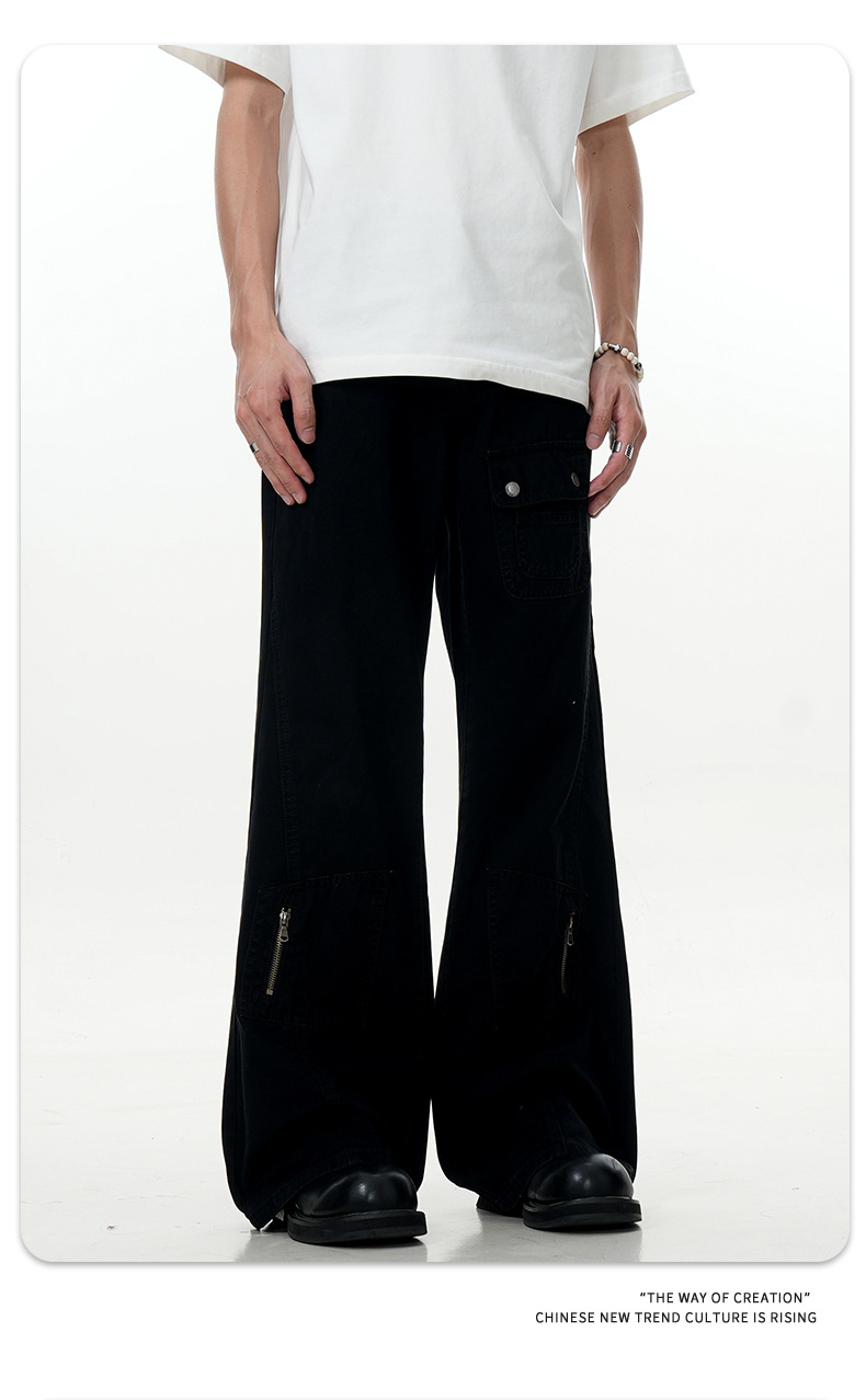 Post-Apocalyptic Deconstructed Design Loose Fit Casual Slimming Long Trousers