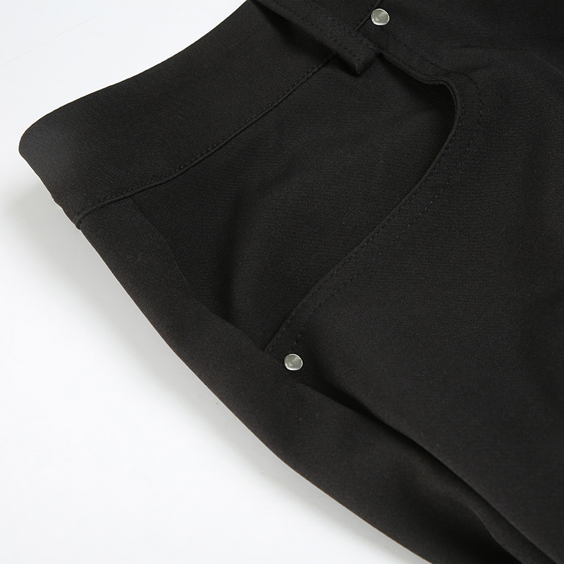 Zipper splicing contrasting color personalized casual pants