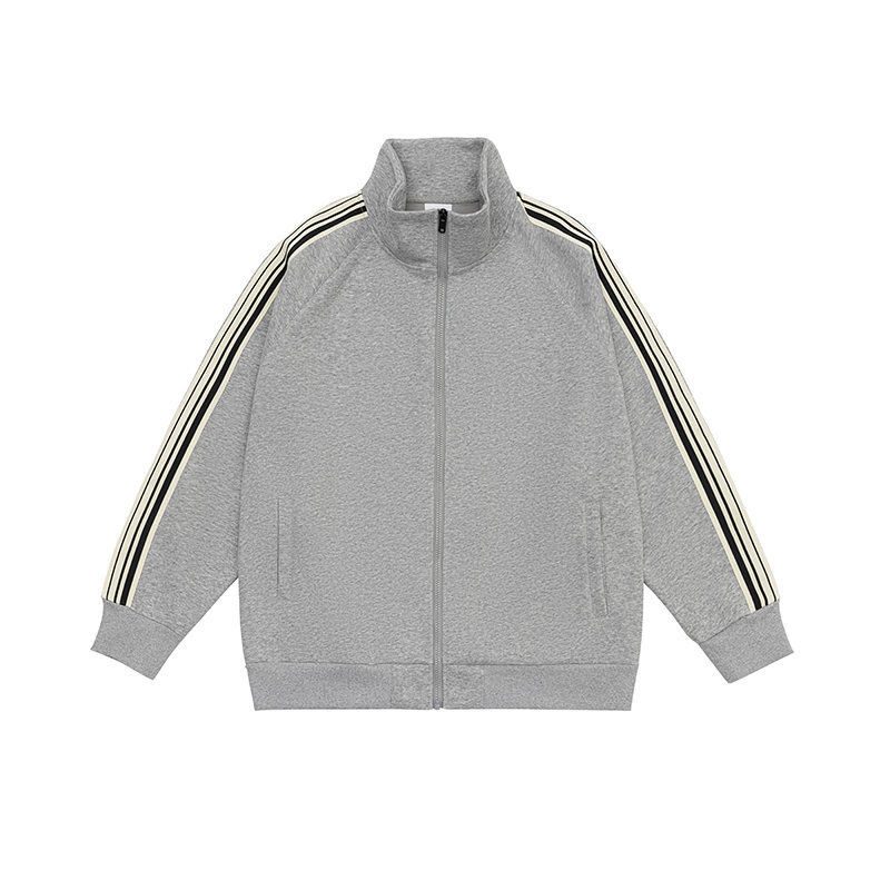 Oversized Cotton Blend Letter Print Zipper Hoodie