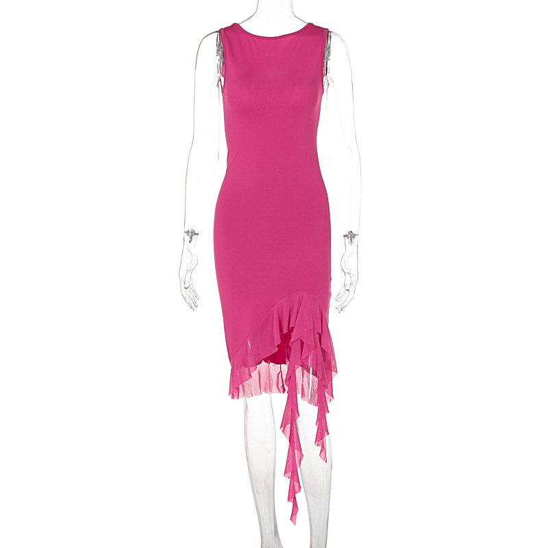 Mid-Rise A-Line Round Neck Contour Tank Dress