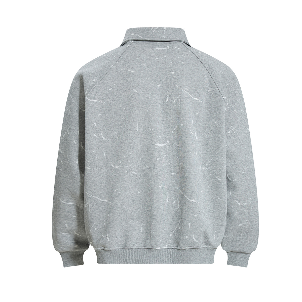 Half open collar raglan sweatshirt with flip collar sweatshirt