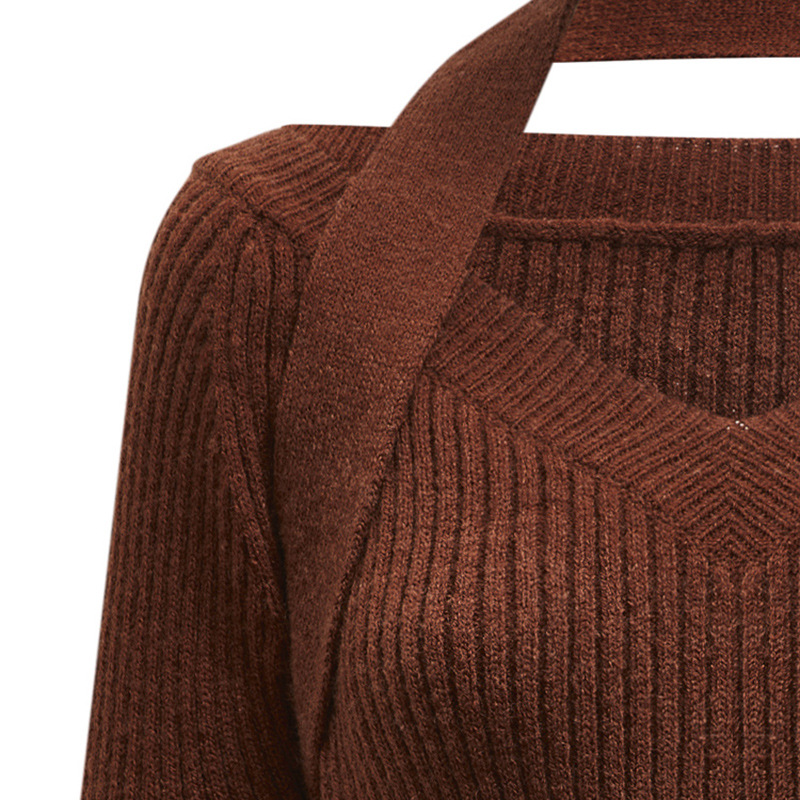 Ladies Acrylic Plain Plunge Sweater