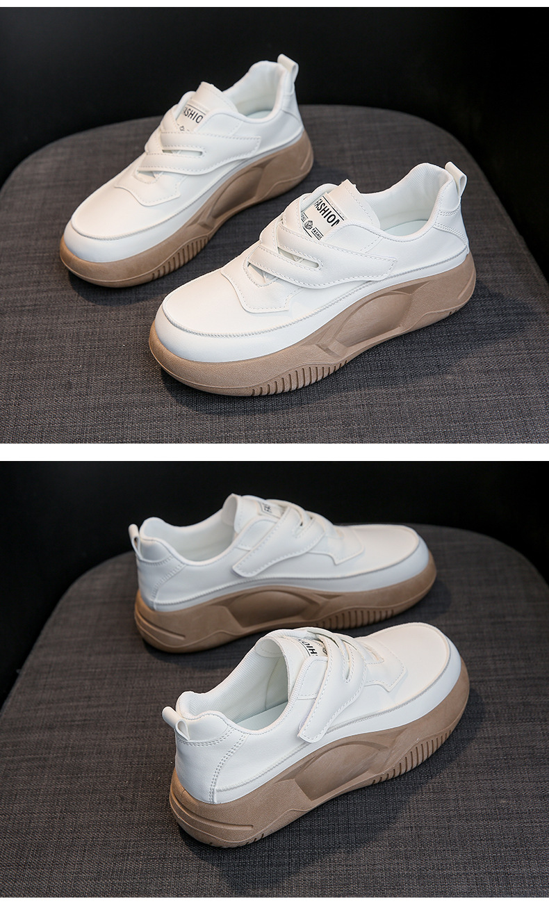 Little White Shoes Women's Spring New Korean Edition Female Students Thick Sole Velcro Board Shoes Casual Women's Shoes