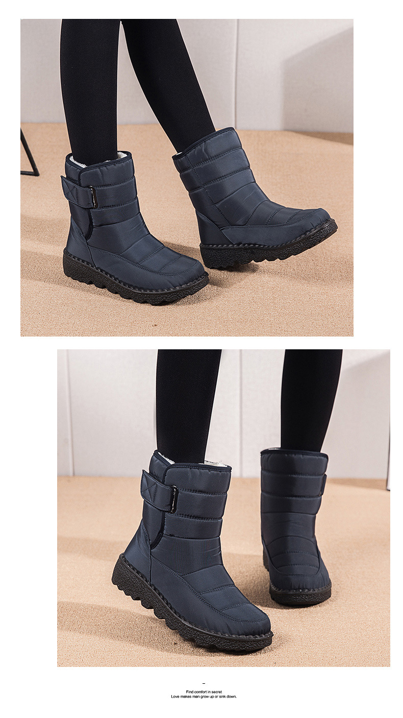 Winter New Snow Boots Women's High Top Waterproof Cotton Shoes Casual Short Tube Plush Plus Large Cotton Boots 43 Amazon