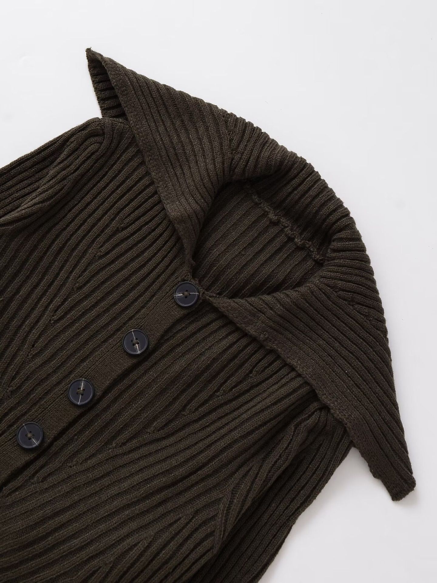 Placket Front Polyester Sweater