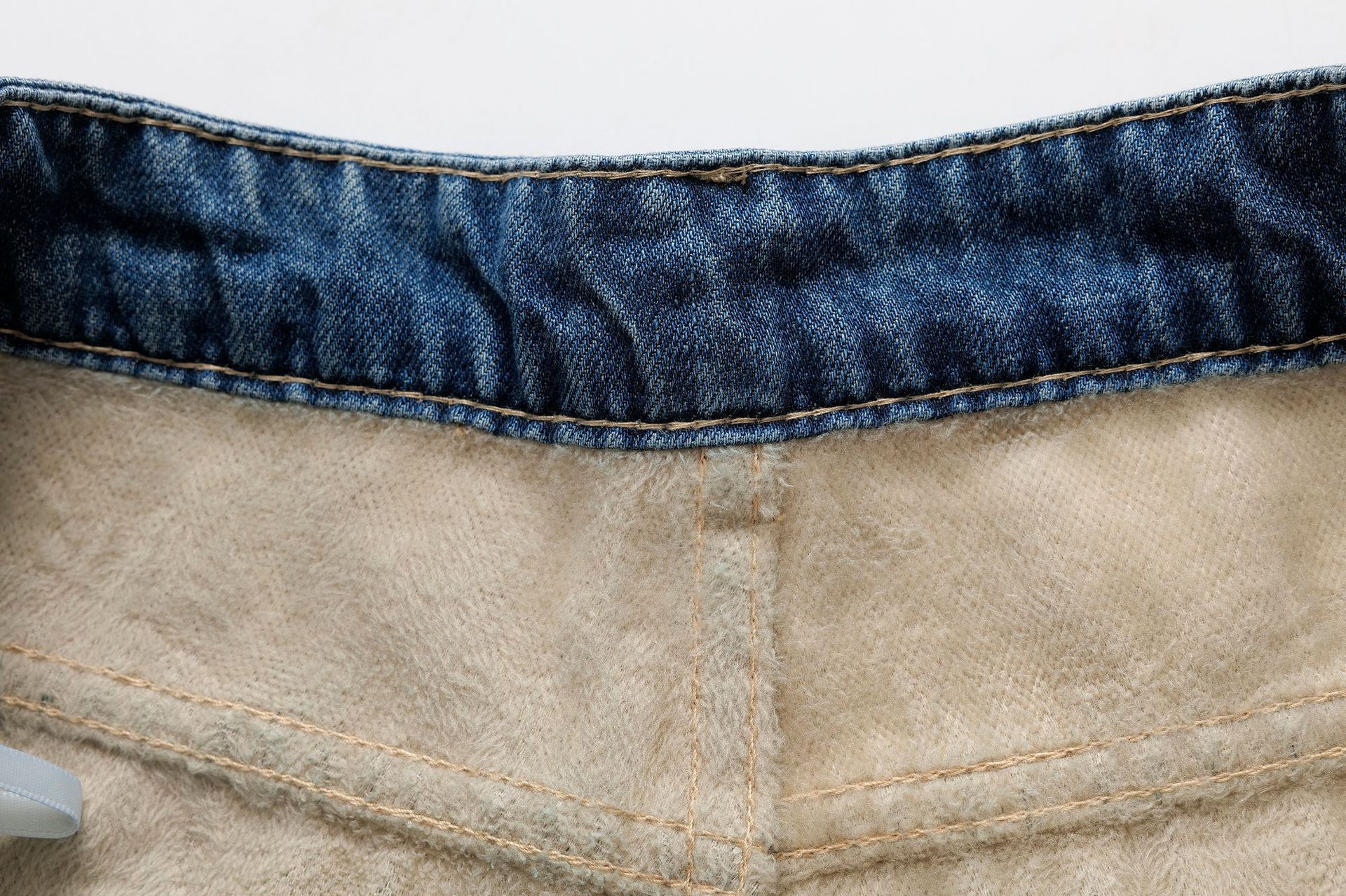 High waisted and plush warm loose long jeans