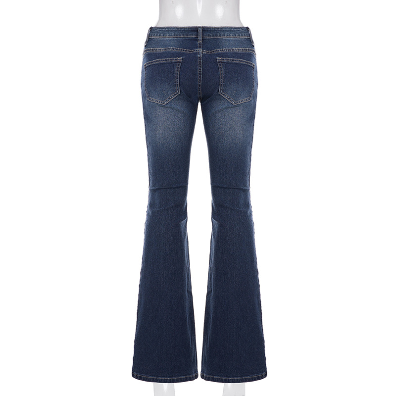 Retro Micro La Women's Low Waist Spicy Girl Slimming and Slimming Jeans