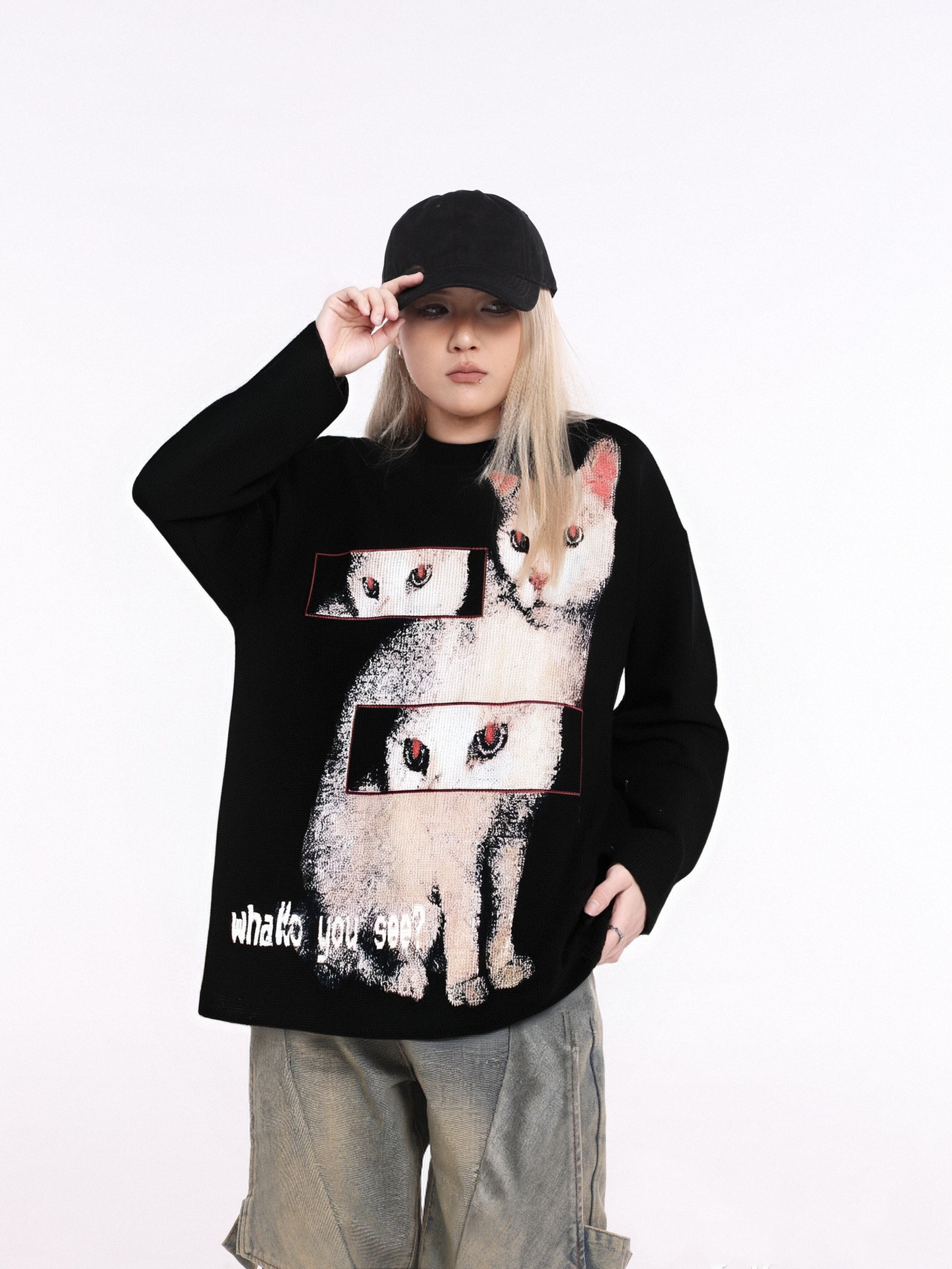 American Retro Cotton Feline Hoodie