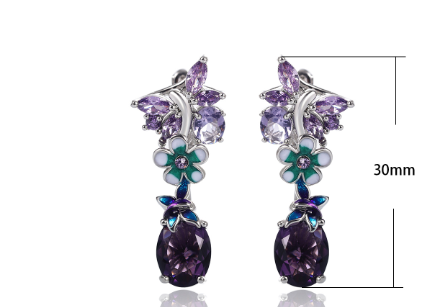 Flower earrings, popular butterfly earrings for women