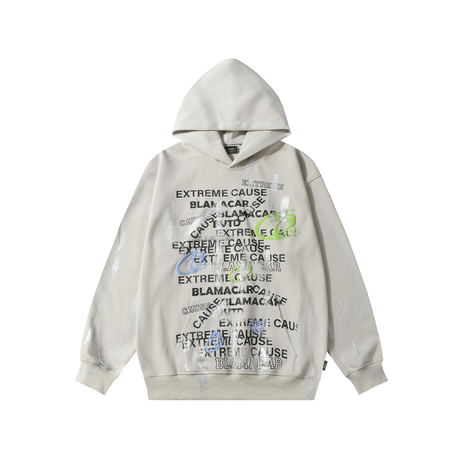 Distressed Typography Hoodie