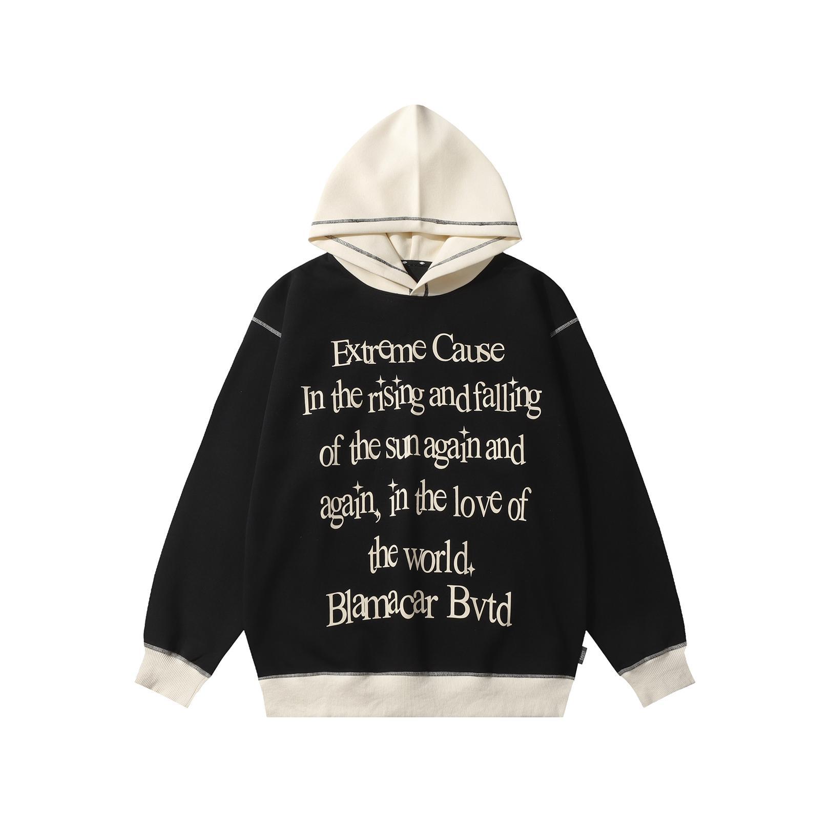 Two-Tone Linear Typography Hoodie