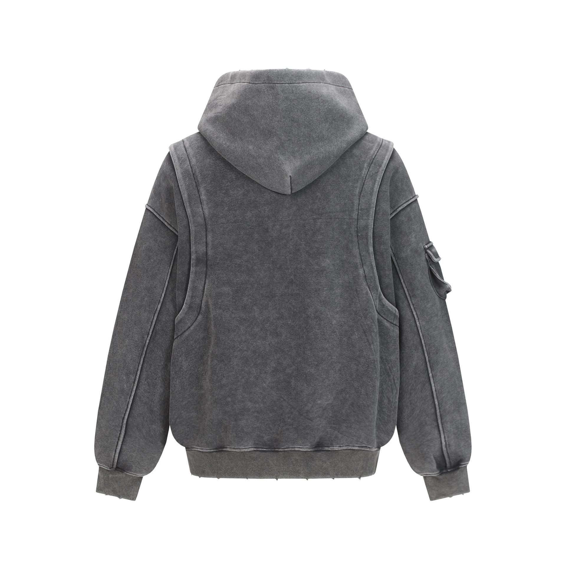 Retro Graphic Faded Cotton Polyester Hoodie