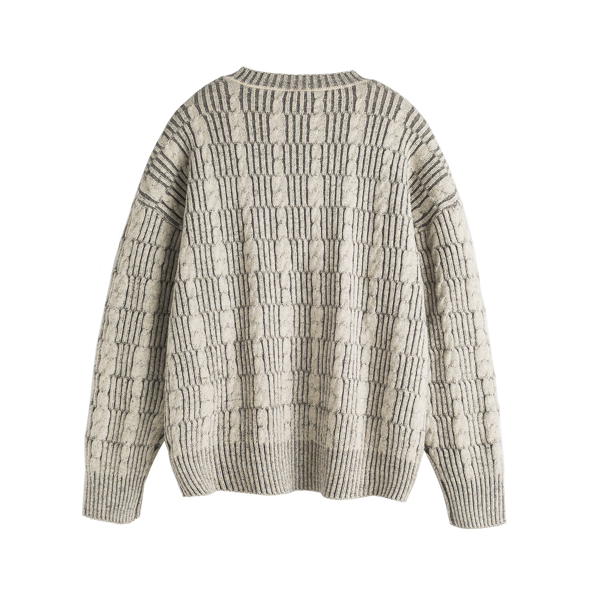 Long Sleeve Color Block Workwear Sweater