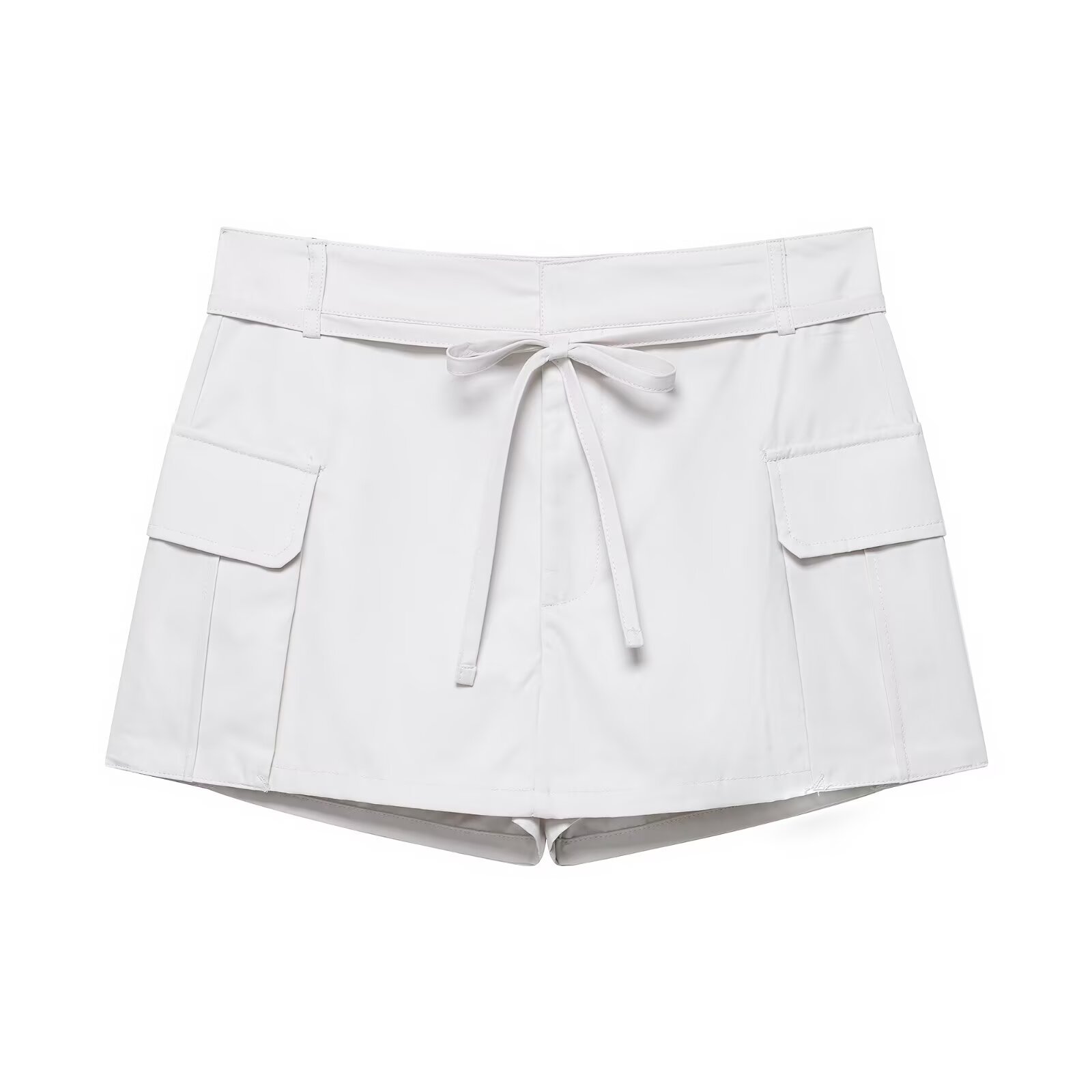 Ladies Cinch Plain Sash Waistband Utility Skirts