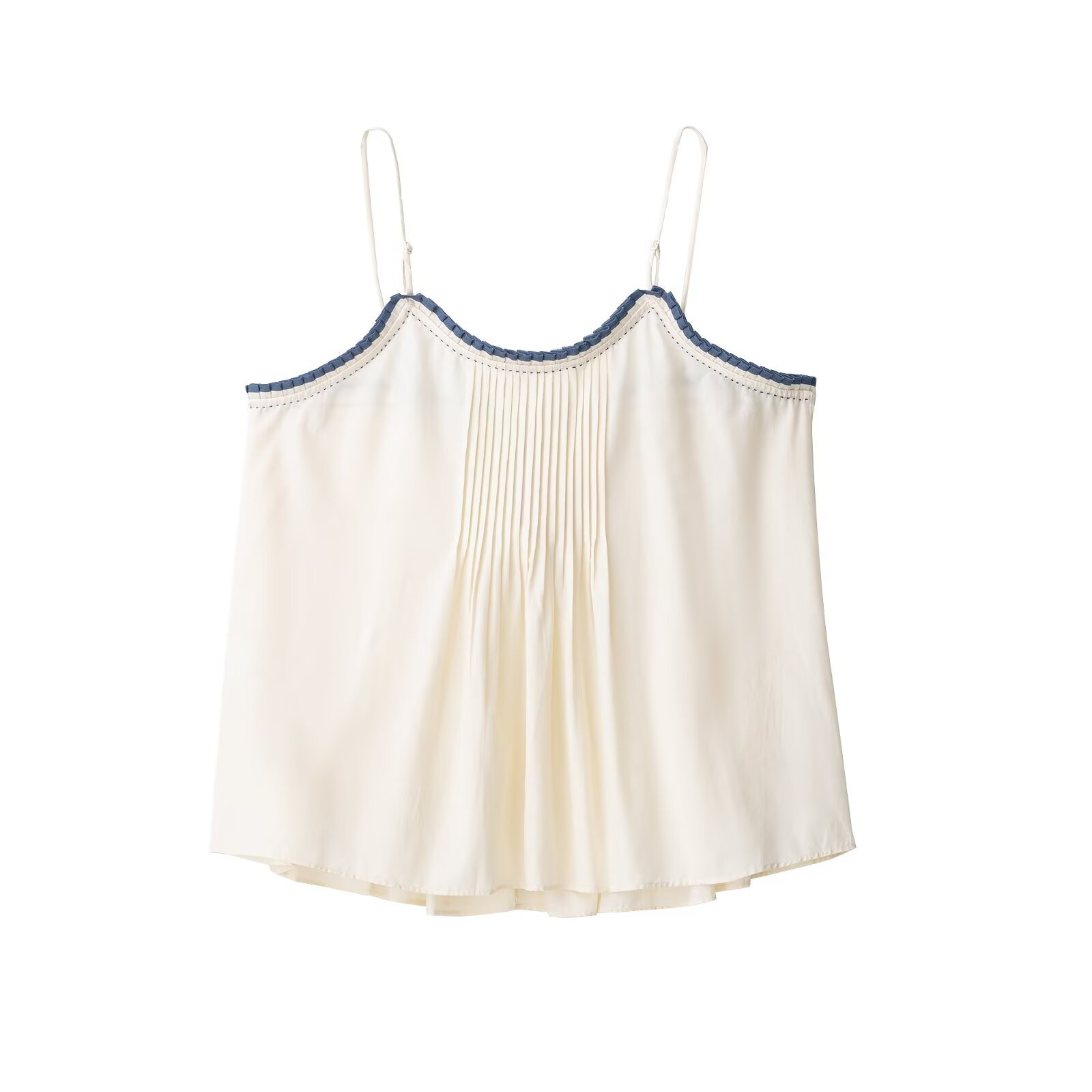 Two-Tone Trimmed Crew Cami