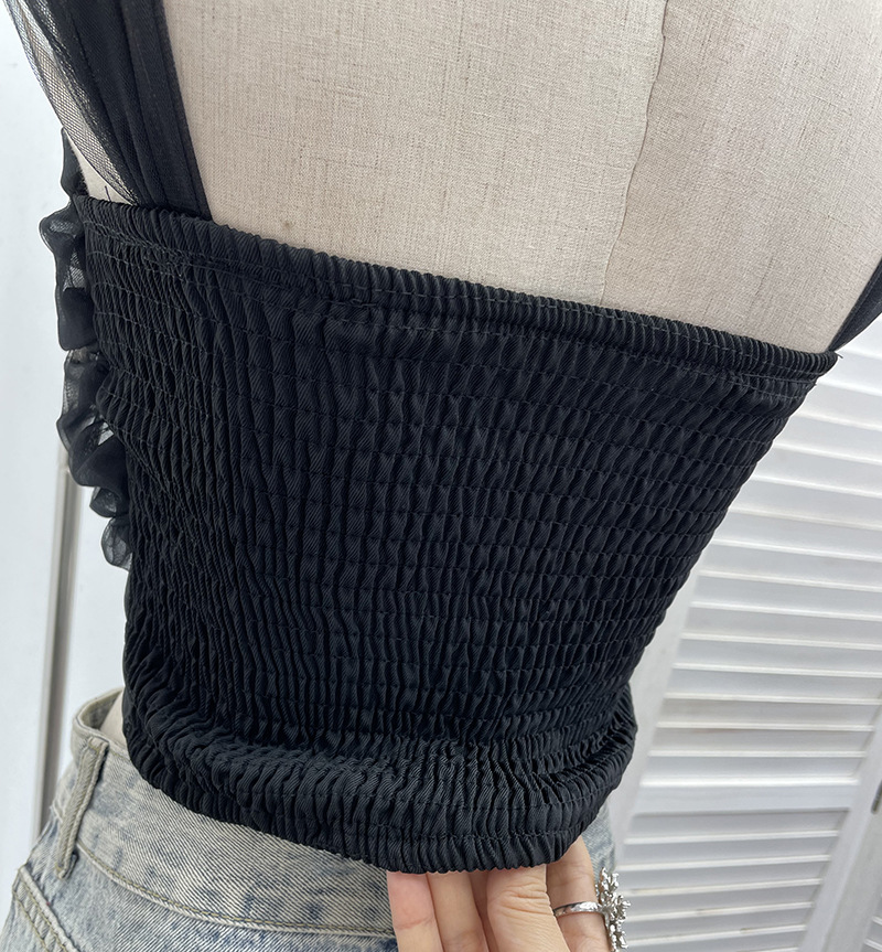 Sexy Slim Fit Solid Color Mesh Top